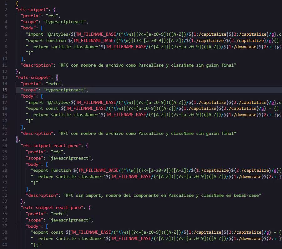 My Snippets for React