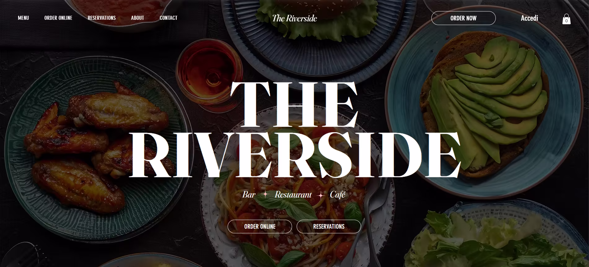 Riverside Hero Section For Restaurant
