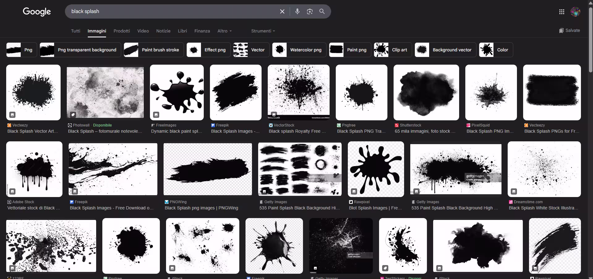 Black Splash Examples